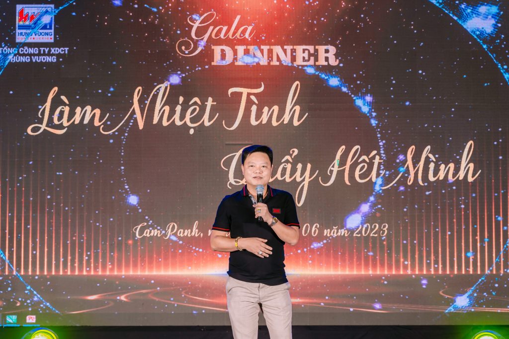 Hùng Vương Construction: Tăng nhiệt huyết và đoàn kết cùng chương trình Team building “Vượt sóng ra khơi – Vươn tầm cao mới” ong dinh quang thang phat bieu tai gala dinner