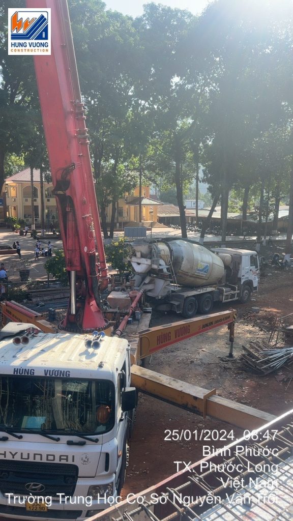 Cung cấp bê tông tươi cho trường trung học cơ sở Phước Long be tong tuoi cho truong trung hoc co so phuoc long 3