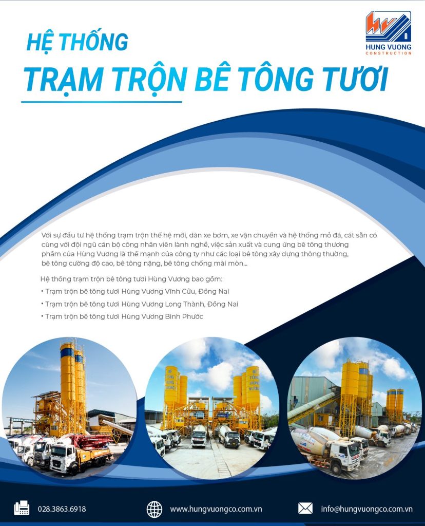 Chuỗi hệ thống bê tông tươi Hùng Vương - đối tác cho mọi công trình bền vững be tong tuoi hung vuong 1