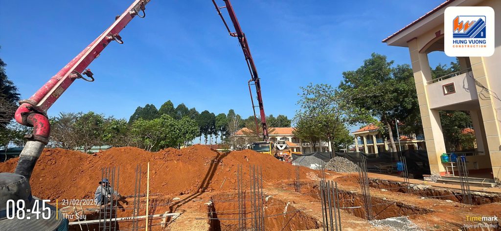 Cung cấp bê tông tươi cho dự án trường học Tại Bình Phước be tong tuoi