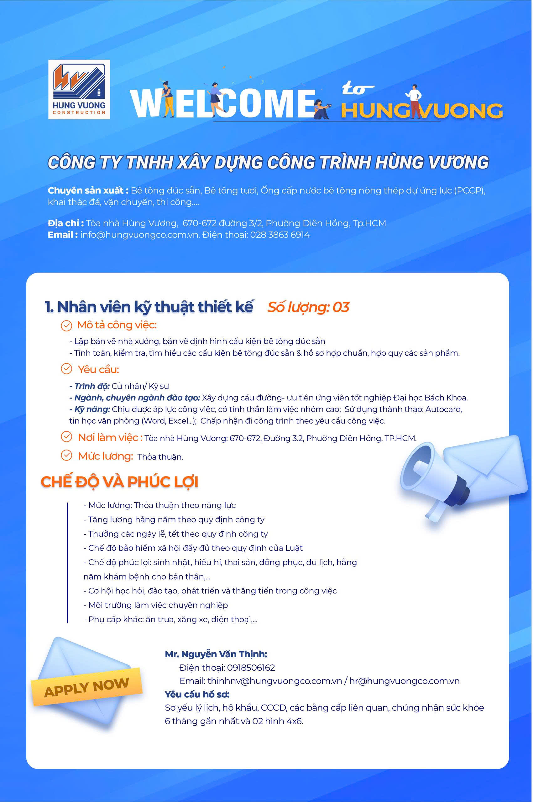 Công ty XDCT Hùng Vương thông báo tuyển dụng tuyen dung 1