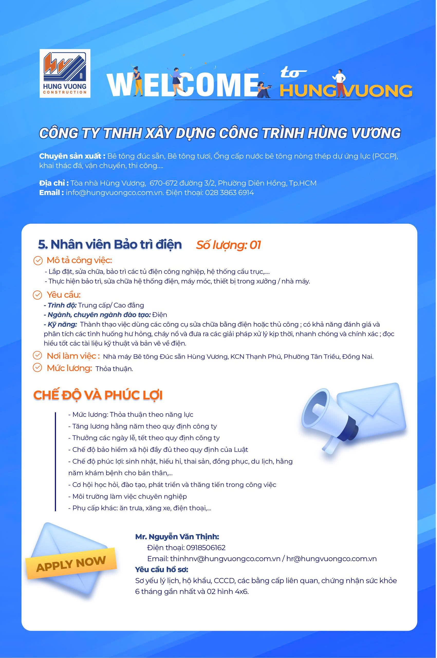 Công ty XDCT Hùng Vương thông báo tuyển dụng tuyen dung 5