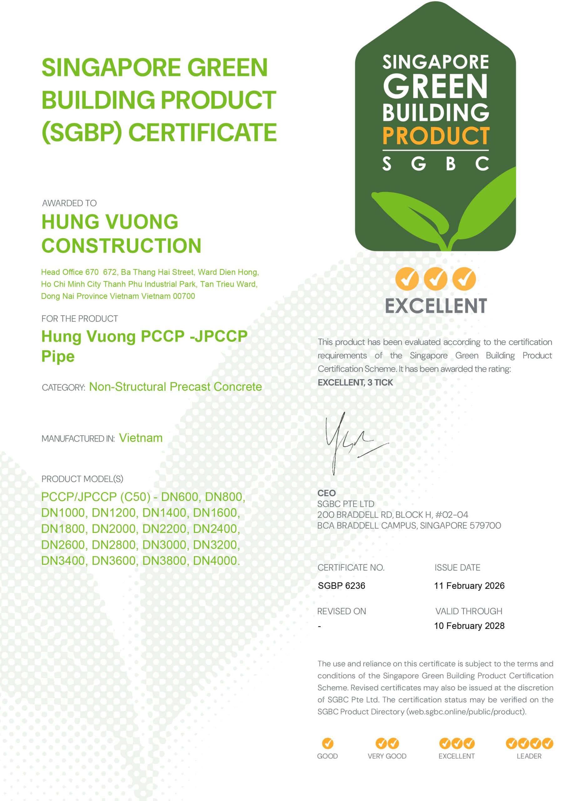 PCCP Hùng Vương đạt chuẩn xanh Singapore: Bước tiến mới của vật liệu hạ tầng Việt pccp hung vuong dat chuan xanh singapore buoc tien moi cua vat lieu ha tang viet 3 scaled