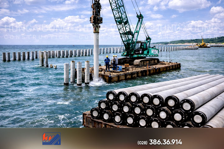 Cọc bê tông ly tâm dự ứng lực: Giải pháp nền móng bền vững Cọc bê tông ly tâm trong môi trường nước mặn ven biển