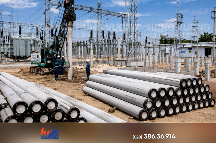 Cọc bê tông ly tâm dự ứng lực: Giải pháp nền móng bền vững Cọc tròn ly tâm cho trạm điện và hạ tầng kỹ thuật
