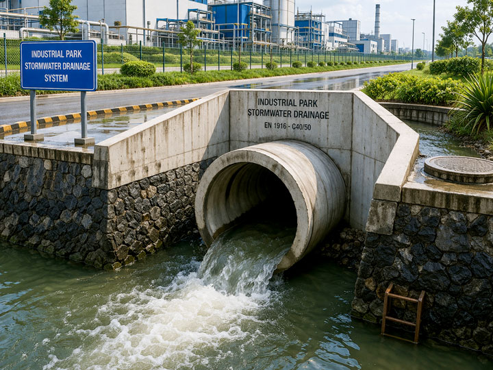 Ống Cống Bê Tông: Phân Loại, Cấu Tạo & Báo Giá 2026 Ống cống bê tông khu công nghiệp thoát nước