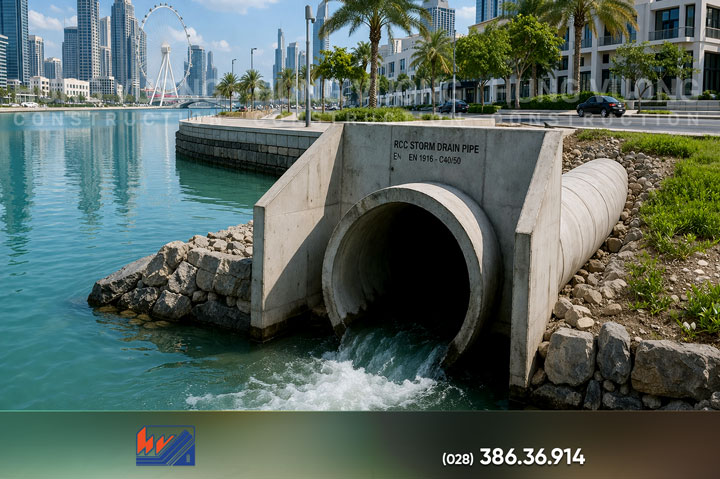 Ống Cống Bê Tông: Phân Loại, Cấu Tạo & Báo Giá 2026 Ống cống bê tông trong hệ thống thoát nước đô thị