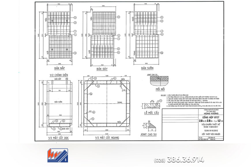 Cống Hộp 2000x2000 BTCT Đúc Sẵn Chịu Tải Cao Bản vẽ cống hộp BTCT 2000x2000