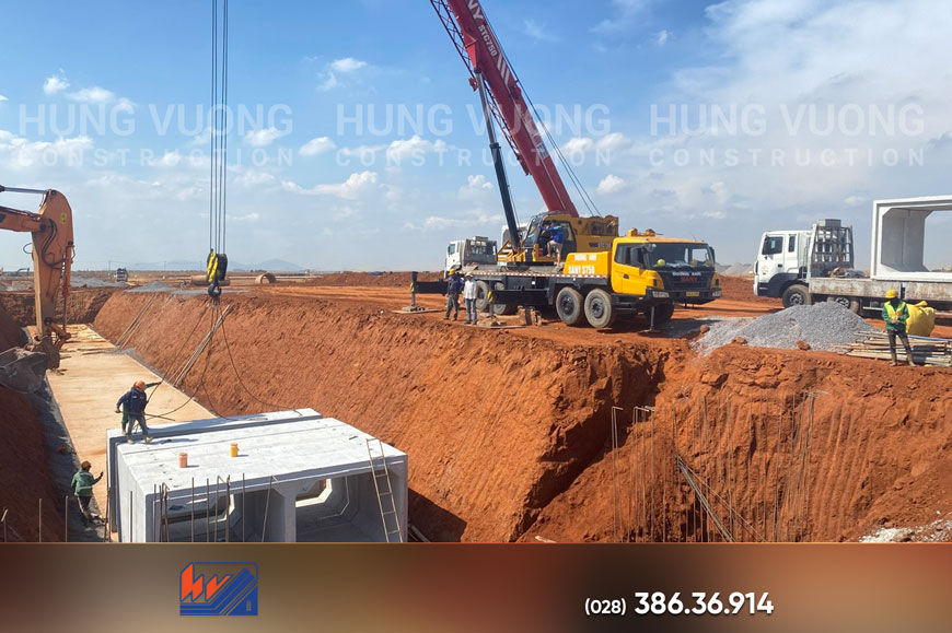 Cống Hộp 2000x2000 BTCT Đúc Sẵn Chịu Tải Cao Thi công cống hộp BTCT đúc sẵn
